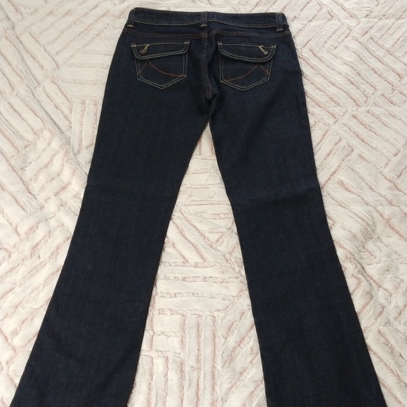 Anchor Blue Junior's Size 9 Regular Lilac Flap Pockets Dark Blue Bootcut Jeans - Picture 1 of 14